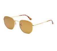K KAREZOG Sunglasses for Women Men,Retro Hexagonal Sun Glasses 100% Real Glass Lens,Vintage Rectangle Sunglasses Metal Frame Flat Lens Sunglass,51MM/54MM
