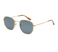 K KAREZOG Sunglasses for Women Men,Retro Hexagonal Sun Glasses 100% Real Glass Lens,Vintage Rectangle Sunglasses Metal Frame Flat Lens Sunglass,51MM/54MM