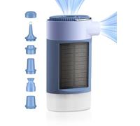 K Kasonic Electric Air Pump with Camping Lantern, Camping Rechargeable Pumps with 5 Nozzles for Deflate, Inflatable Bed Pumps for Vacuum Bags, Pool Float, Portable Solar Pump for Outdoor Travel
