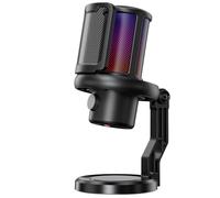 K KASONIC Gaming Microphone with RGB Lighting, USB Condenser Microphone with Pop Filter for PC, Quick Mute & Noise Cancellation, Desktop Microphone Kit for PS4/5