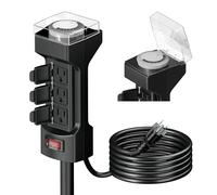 K KASONIC Outdoor 24 Hour Timer 6 Socket 6ft Extension Mechanical Outdoor Lighting Timer