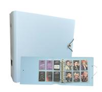 K-Keep [A5 Extra Wide] 6 Pocket/5 Pocket Binder - [1.5 Inch] - [Minimalist Series] - D-Ring Compact Beginner Friendly Kpop Photocard Collector Binder for OT5 or OT6 Collector (ICY Blue)