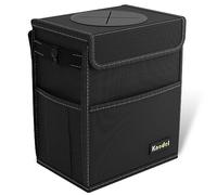 K KNODEL Car Bin with Lid, Car Trash Can and Bag (Medium, Black)