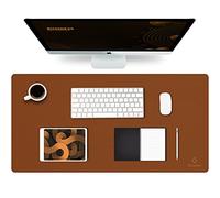 K KNODEL Large Office Leather Desk Mat, Mouse and Keyboard Pad, Computer and Laptop Mat, Desktop Protector and Cover, Writing Pad and Blotter (80x40cm, Brown)
