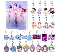 K-Kpop D-Demon H-Hunters Advent Calendar, Keychain Countdown Calendar with 24PCs Cute Keychain Toys, 24 days Advents Halloween Christmas Countdown Calendars Blindbox for Kids Adult Gifts Ornaments
