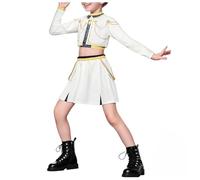 K-KPop D-Demon H-Hunters Halloween Sets Cosplay Costume for Girls Kids Pop Singers Idol Stage Role Play Stage Costume Performance Outfits for Halloween Cosplay Dress Up for Girls Idol Group(100-160)