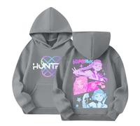 K-KPop D-Demon H-Hunters Hoodies for Kids Girls Boys, H-Huntrix Hip Hop K pop Hunter Costume Hoodies, K Pop D-Demon H-Hunters Merch Y2k Pullover Carton Print Sweatshirt