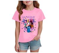 K-Kpop D-Demon H-Hunters Shirt for Girls Kids Tops Graphic T-Shirt Vintage Y2k H-Huntrix H-Huntr/X Hip Hop Graphic Shirts for Halloween Cosplay Dress Up Loose and Comfortable Top(90-160)