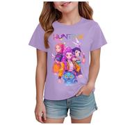 K-Kpop D-Demon H-Hunters Shirt for Girls Kids Tops Graphic T-Shirt Vintage Y2k H-Huntrix H-Huntr/X Hip Hop Graphic Shirts for Halloween Cosplay Dress Up Loose and Comfortable Top(90-160)