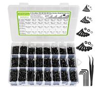 K Kwokker 1575PCS Hex Nuts and Bolts Set, M2 M3 M4 M5 Bolts and Nuts Set, Grade 12.9 Alloy Steel Metric Bolts and Nuts Assortment Kit, Hex Socket Head Cap Metric Machine Screws