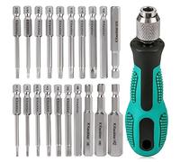 K Kwokker 20PCS Allen Key Bit Set Hex Wrench Magnetic Screwdrivers, 2.3" Long 1/4" Diameter Allen Wrench Drill Bit with Mini Handle Screwdriver