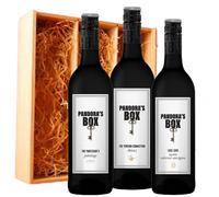 K & L Wines - Pandora's Box Red Wine Trio in Wooden Gift Box - 3 Bottles (75cl)