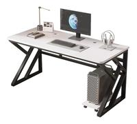 K-Leg Gaming Computer Desk - Thickened Board & Steel Frame Workstation With Cable Holes, Multi-Functional Dorm Writing Desk(Black+white,120 * 60 * 75cm)