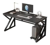 K-Leg Gaming Computer Desk - Thickened Board & Steel Frame Workstation With Cable Holes, Multi-Functional Dorm Writing Desk(Black color,120 * 60 * 75cm)