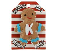 K Letter Gingerbread Man Christmas Tree Bauble Decoration Hanging Gift