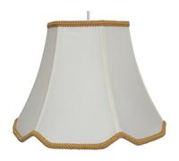 K Living 12" Ceiling And Table Scallop Lampshade With Faux Silk Cream And Rope Trim Edging