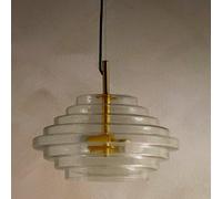 K LIVING Aspen Tiered Glass Brass Light Pendant | 2 Light Bulb Style Clear Glass Decorative Lighting Solution for Modern Homes | Bedroom Ceiling Light with Elegant Finish