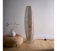 K Living Aziza Floor Lamp - Moroccan Style Satin Nickel Finish With A Stunning Bulb Included