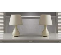 K LIVING Calvin Cream Table Lamp & Shade Pair