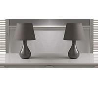 K LIVING Calvin Grey Table Lamp & Shade Pair