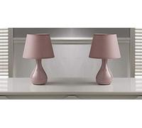 K LIVING Calvin Pink Table Lamp & Shade Pair