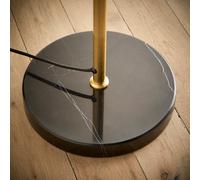 K Living Carter 2 Light Ribbed Glass Brass Floor Lamp