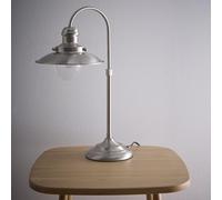 Chester Vintage Satin Nickel Fisherman's Style Table Lamp K LIVING Silver One Size