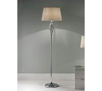 K LIVING Chrome Silver Floor Lamp with Gold Shimmering Fleck Lamp Shade and Twist Feature Piece (Table Lamp Sold Separately)