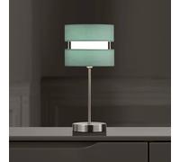 K LIVING Chrome Table Lamp with Layer Fabric Shade Duck Egg in Blue K LIVING Blue