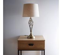 K LIVING Compton Antique Brass Table Lamp & Shade in Gold K LIVING Gold