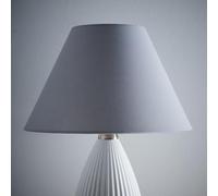 K LIVING Coolie Textured Linen Fabric Lampshade in Grey | Modern Table Lamp and Floor Lamp Cone Light Shade | Lamp Shade for Calm Home Atmosphere | Traditional Ceiling Pendant Shade (14")