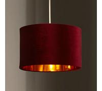 K Living Deco Velvet Ceiling Pendant Or Lamp Shade In Wine With Gold Inner Metallic Lining