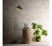 K LIVING Derby Floor Lamp in Charcoal and Antique Brass Finish | Modern Classic Design for Elegant Home Decor | Versatile Lighting Solution for Living Room, Bedroom, or Office