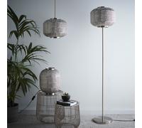 K LIVING Geometric Pattern Moroccan Design Table Lamp | Satin Nickel Basket-Like Contemporary Lighting Solution for Modern Homes | Table Light for Any Room in The Home