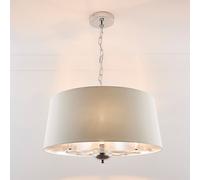 K LIVING Giovanna 3 Light Chrome Chandelier & Cream Shade K LIVING Cream
