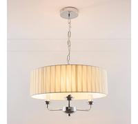K LIVING Giulia 3 Light Chrome Chandelier & Cream Shade K LIVING Cream