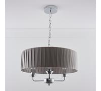 K LIVING Giulia 3 Light Chrome Chandelier & Grey Shade K LIVING Grey