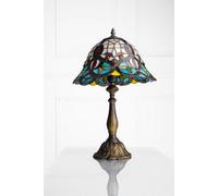 K Living Kliving 12" Barking E27-60W Antique Brass Tiffany Table Lamp/stained Glass Shade