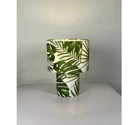 K Living Kobe Green Tropical Leaves 30Cm Tall Printed Velvet Table Lamp