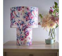 K LIVING Kobe Pink Rose Bud Printed Velvet Table Lamp