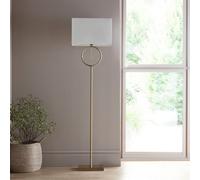 K Living Lizzy Antique Brass Floor Lamp With Cream Shade