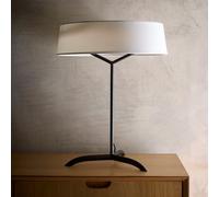 K LIVING Luna Black Floor Lamp, Table Lamp or Ceiling Pendant light with White Shades & Integrated LED in Silver K LIVING Silver