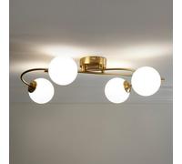 K Living Mabel Satin Brass 4 Light Ceiling Light