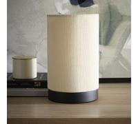 K LIVING Malta Grey Cream White Velvet with Dimpled Table Lamp (Cream)
