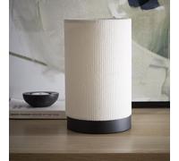 K LIVING Malta Grey Cream White Velvet with Dimpled Table Lamp (White)