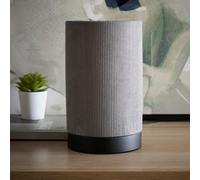 K Living Malta Grey Table Lamp With Velvet Dimpled Lamp Shade