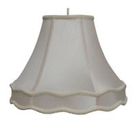 K Living Rope Trim Lightshade With Double Scallop 14 Inch In Ivory Cream Finish
