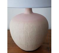 K Living Table Lamp Pink Glazed Ceramic Base And White Fabric Coated Shade