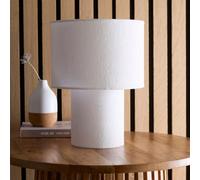 K Living Tokyo Beautifully Crafted White Velvet Stripe Table Lamp