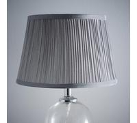 K LIVING Traditional Mushroom Light Shade for Modern Table Lamps and Floor Lamps in Grey | Ambient Lamp Shade for Home | Gray Faux Silk Textured Fabric Lampshade for Ceiling Pendant (14")